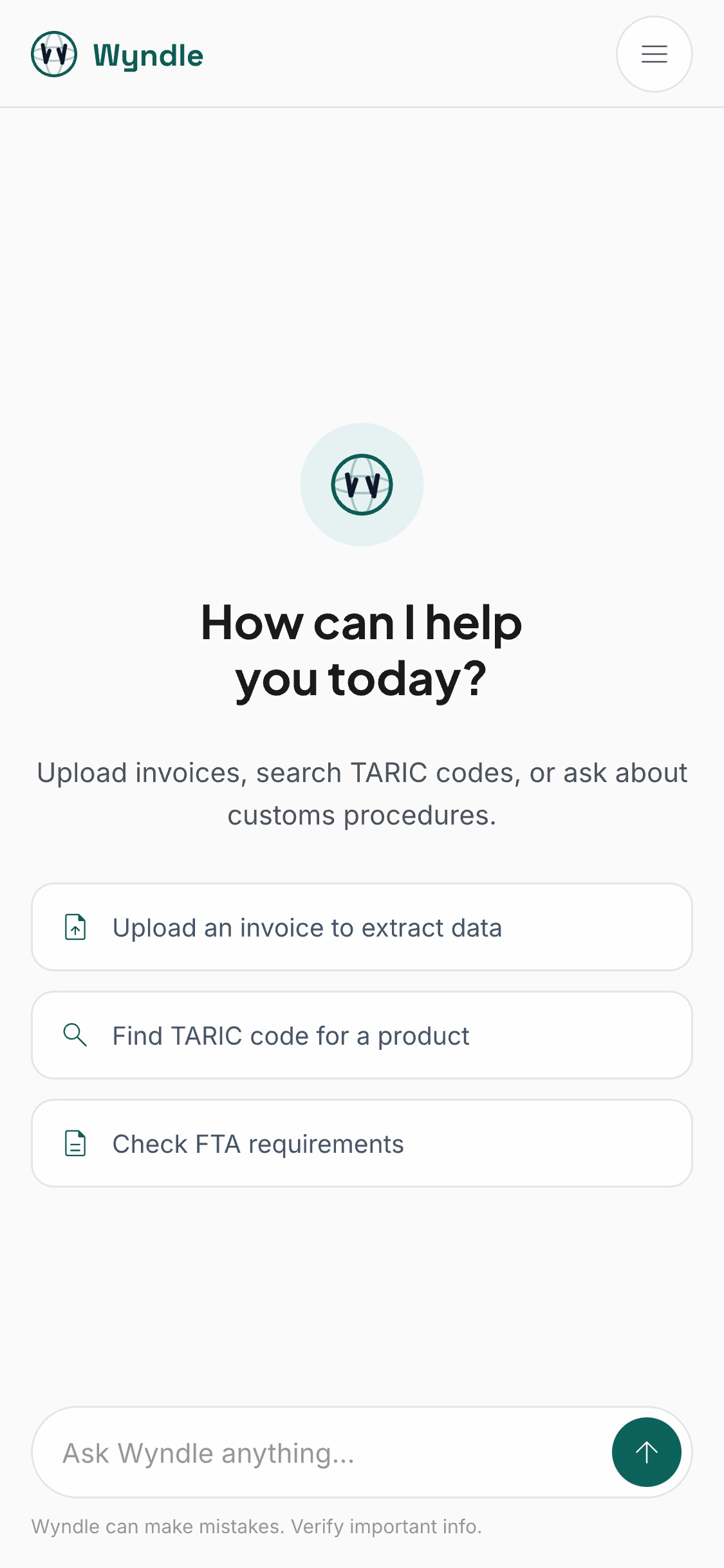 Wyndle AI Chat Demo